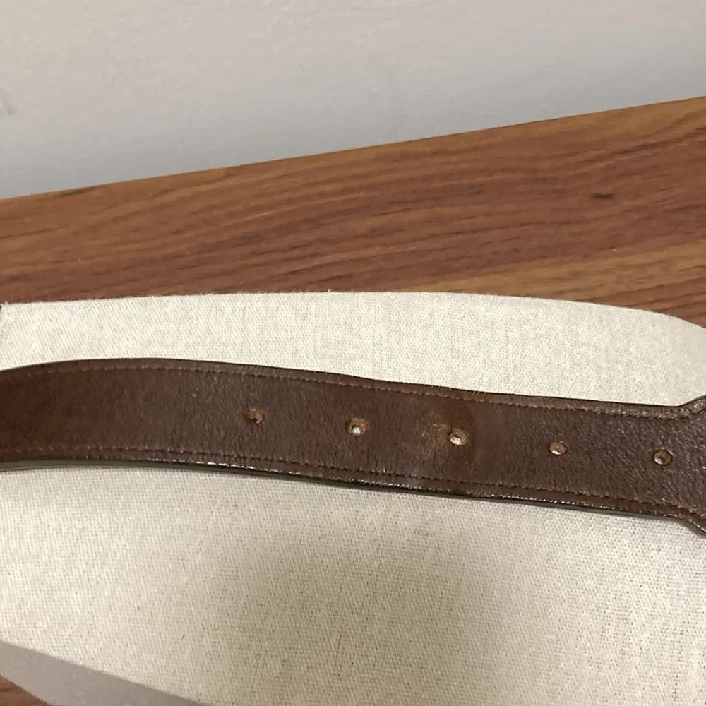 FH Wadsworth Men’s Leather Tab Belt in Blue/Green Tartan Stripe.
